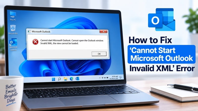 How to Fix ‘Cannot Start Microsoft Outlook Invalid XML’ Error